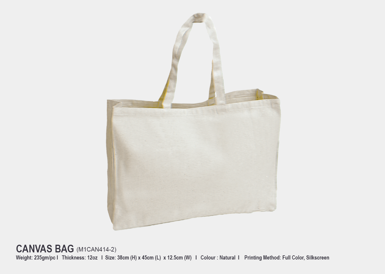 Canvas Bag M1CAN414-2 <br> 38cm(H) x 45cm(L) x 12.5cm(W)