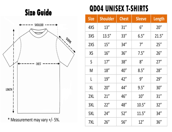 SIze Chart A1QD15