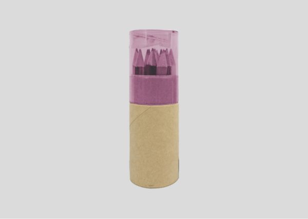 Color Pencil and Sharpener 12 pcs Pink