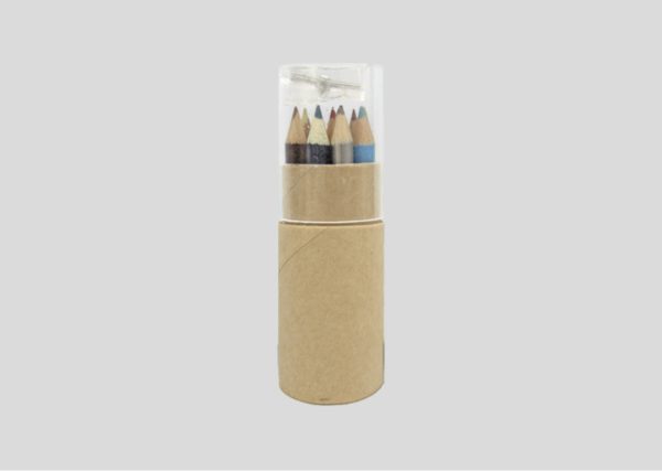 Color Pencil and Sharpener 12 pcs White