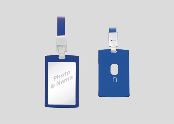 ID Card Holder with Lanyard M2ID2221 Blue