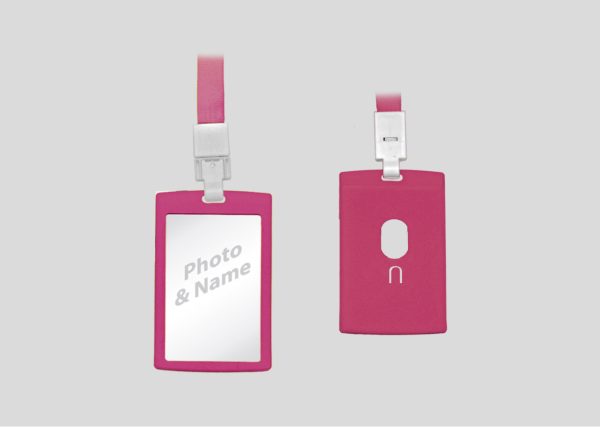 ID Card Holder with Lanyard M2ID2221 Pink