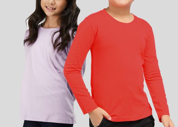 100% Cotton Long Sleeve Round Neck-kidz-A4PK712