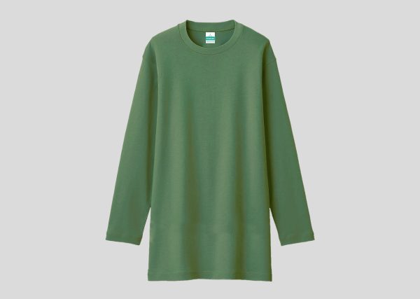 100% Cotton Long Sleeve Round Neck-muslimah-A4PW712 beryl green