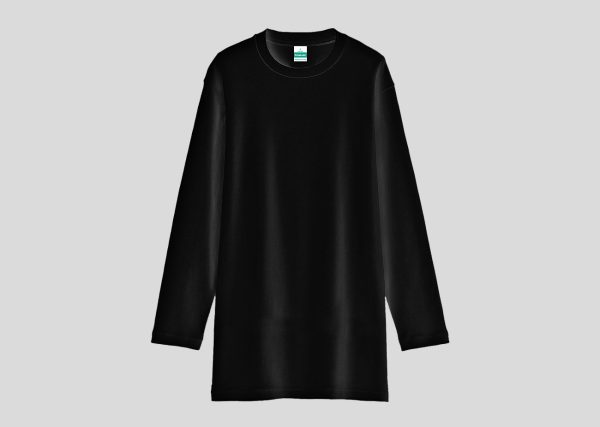 100% Cotton Long Sleeve Round Neck-muslimah-A4PW712 black