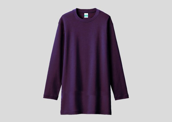 100% Cotton Long Sleeve Round Neck-muslimah-A4PW712 purple