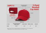 5-Panel Baseball Cap Adult A4PC13