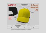 6-Panel Baseball Cap Adult A4PC12