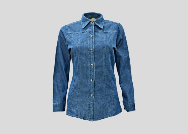 Denim Long Sleeve-Women A3D14 blue