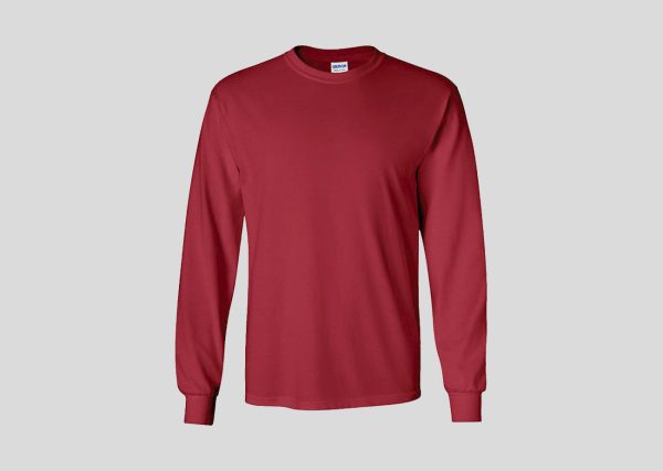 Gildan Adult Long Sleeve T-shirt A23511 Cardinal-Red