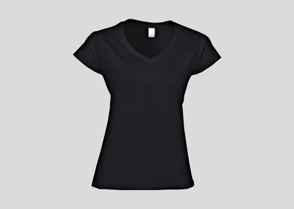 Gildan Ladies V-Neck T-shirt A274V11L Black