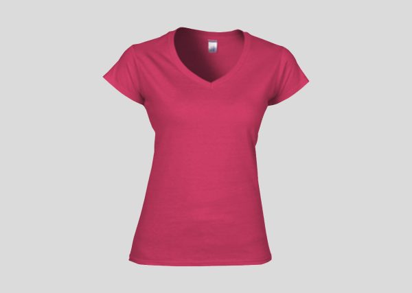 Gildan Ladies V-Neck T-shirt A274V11L Heliconia