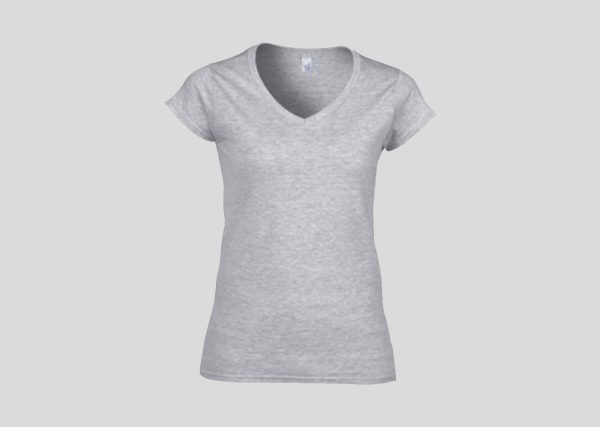 Gildan Ladies V-Neck T-shirt A274V11L Sport-Grey