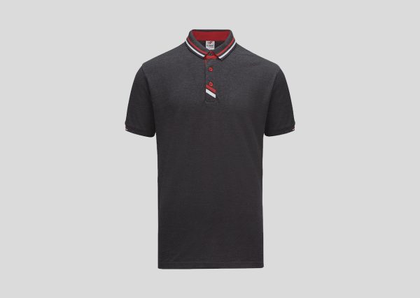 Lacoste Honeycomb Polo L14-34 Dark Melange-White-Red