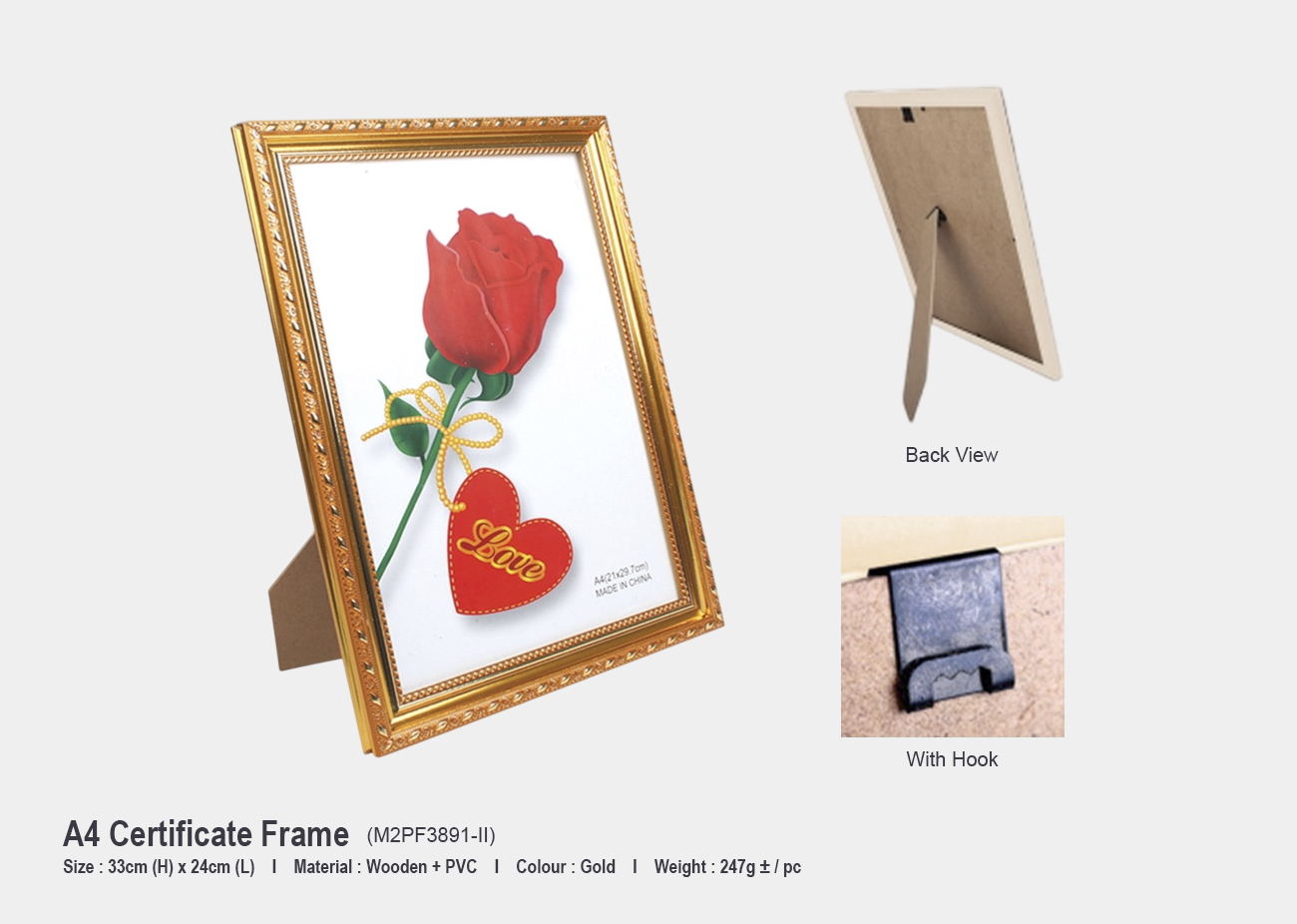 A4 Certificate Frame M2PF3891-II