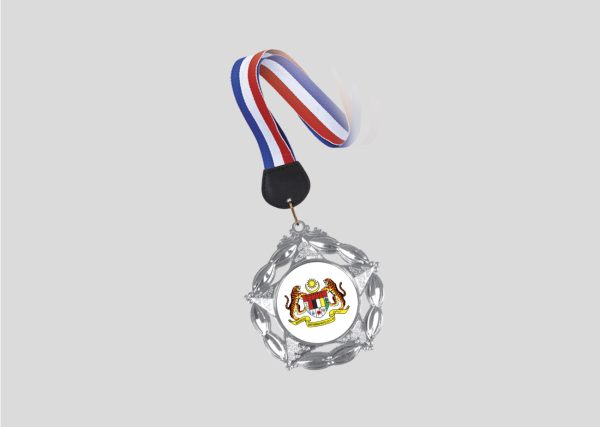 Metal Hanging Medal M2MD032-II Silver