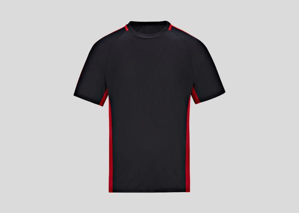 Microfiber Round Neck A3RM17 Black-Red