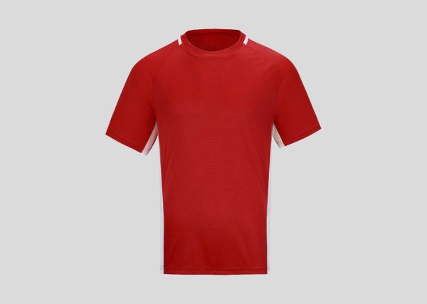 Microfiber Round Neck A3RM17 Red-White