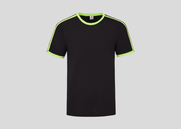 Microfiber Round Neck A3RM19 Black-Fluorescent Green