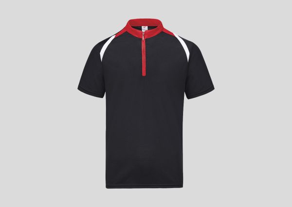 Polo Neck Collar A3M4511 Black-Red-White