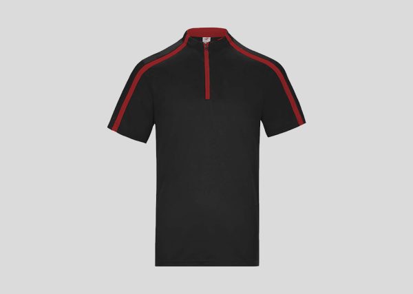 Polo Neck Collar A3M4711 Black-Red