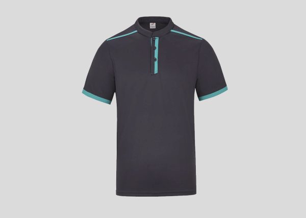 Polo Neck Collar A3M4911 Dark Grey-Teal Green