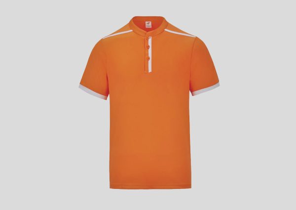 Polo Neck Collar A3M4911 Orange-White