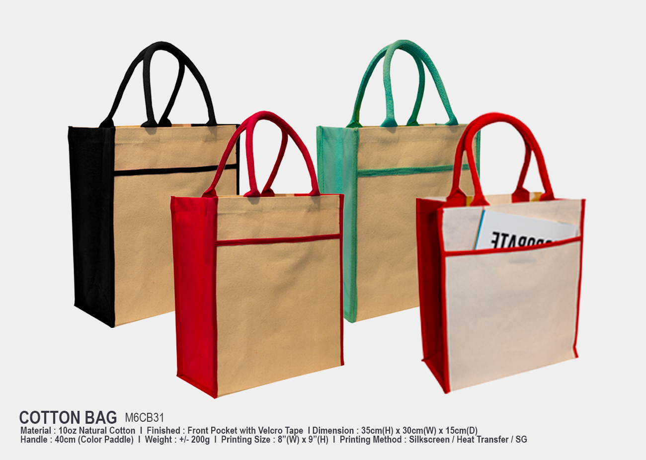 Cotton Bag M6CB31 <br> 35cm(H) x 30cm(W) x 15cm(D)
