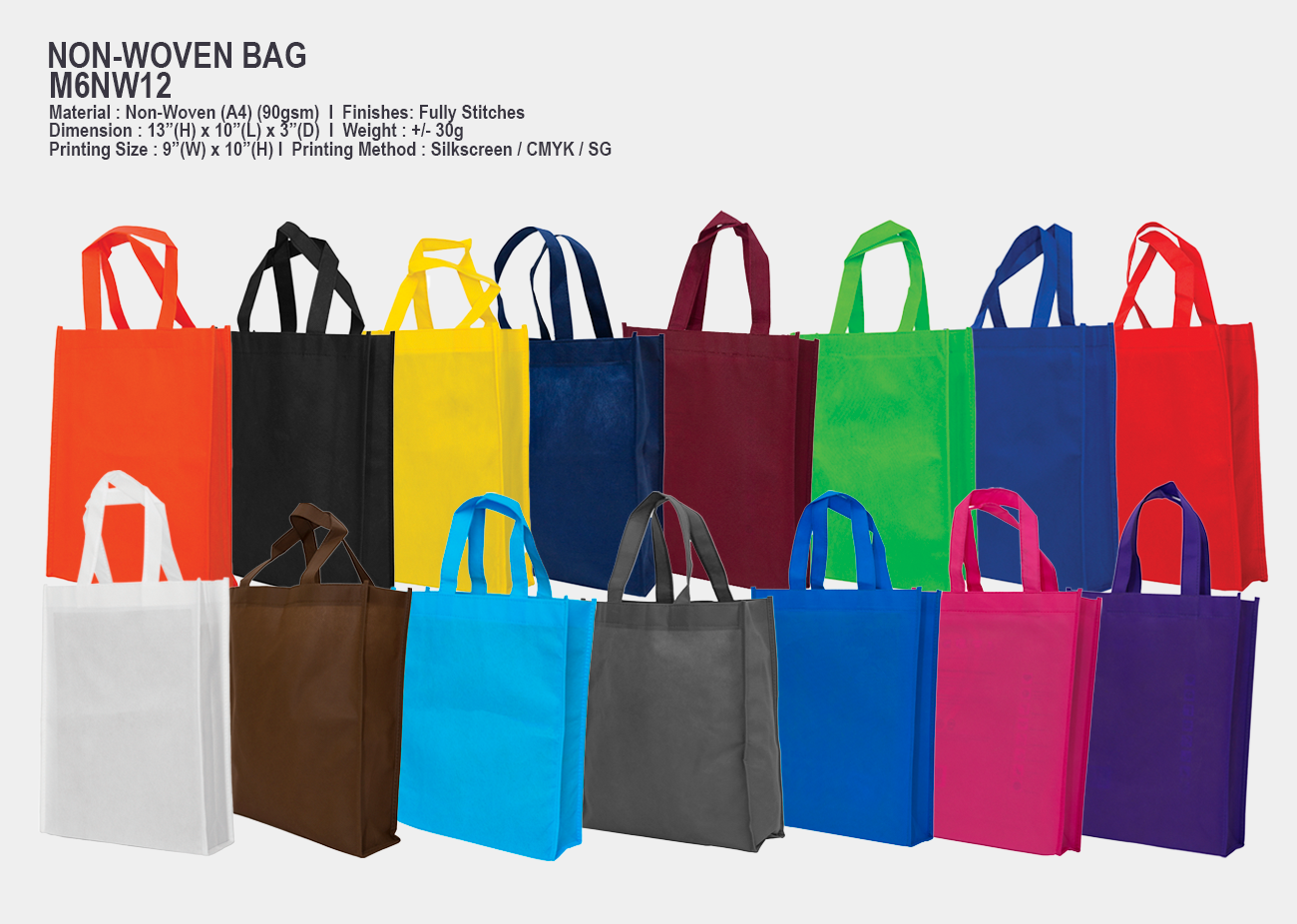 Non-Woven Bag M6NW12<br>Non-Woven (A4) (90gsm)