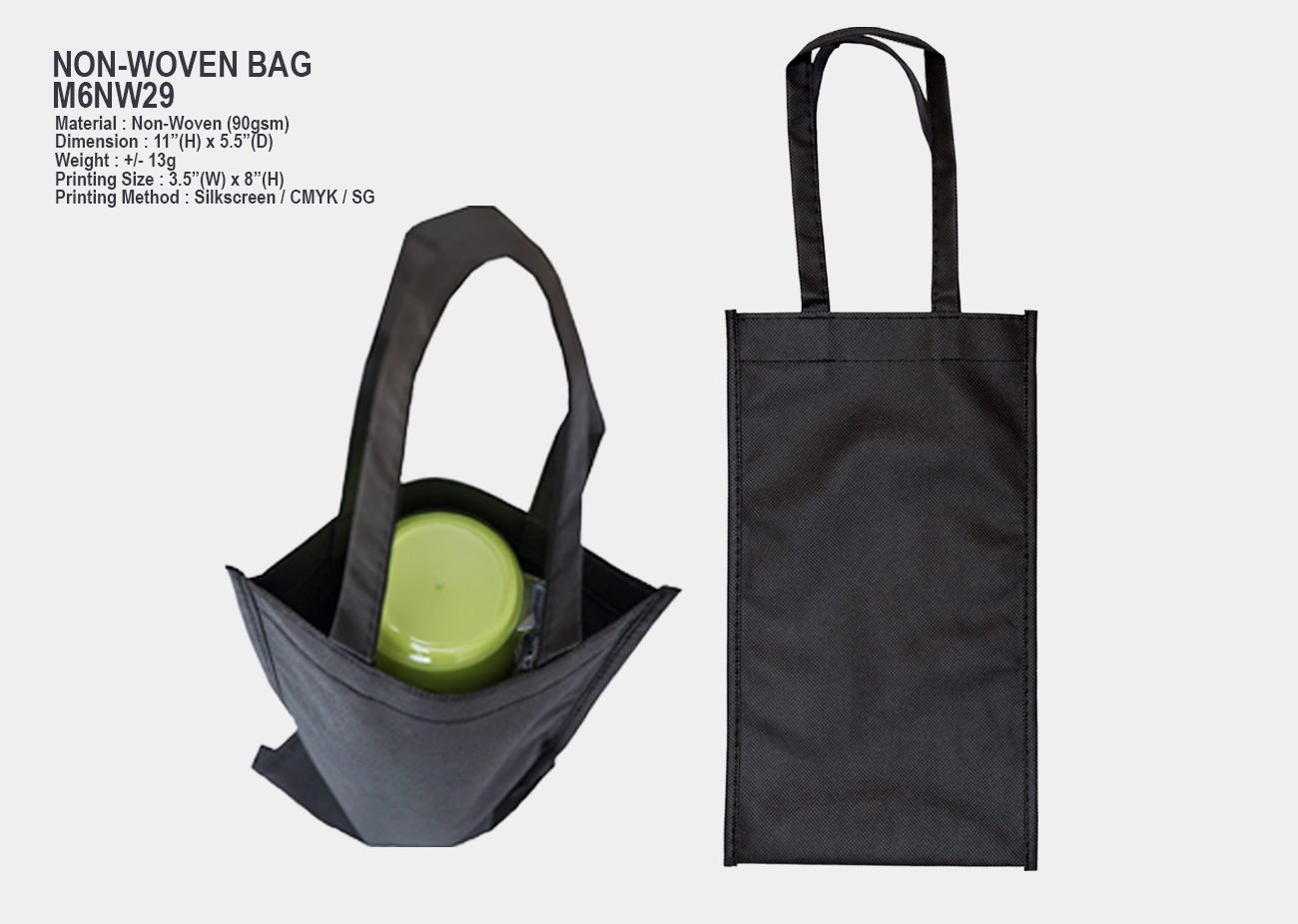 Non-Woven Bag M6NW29<br>16cm(L) x 28cm(H)
