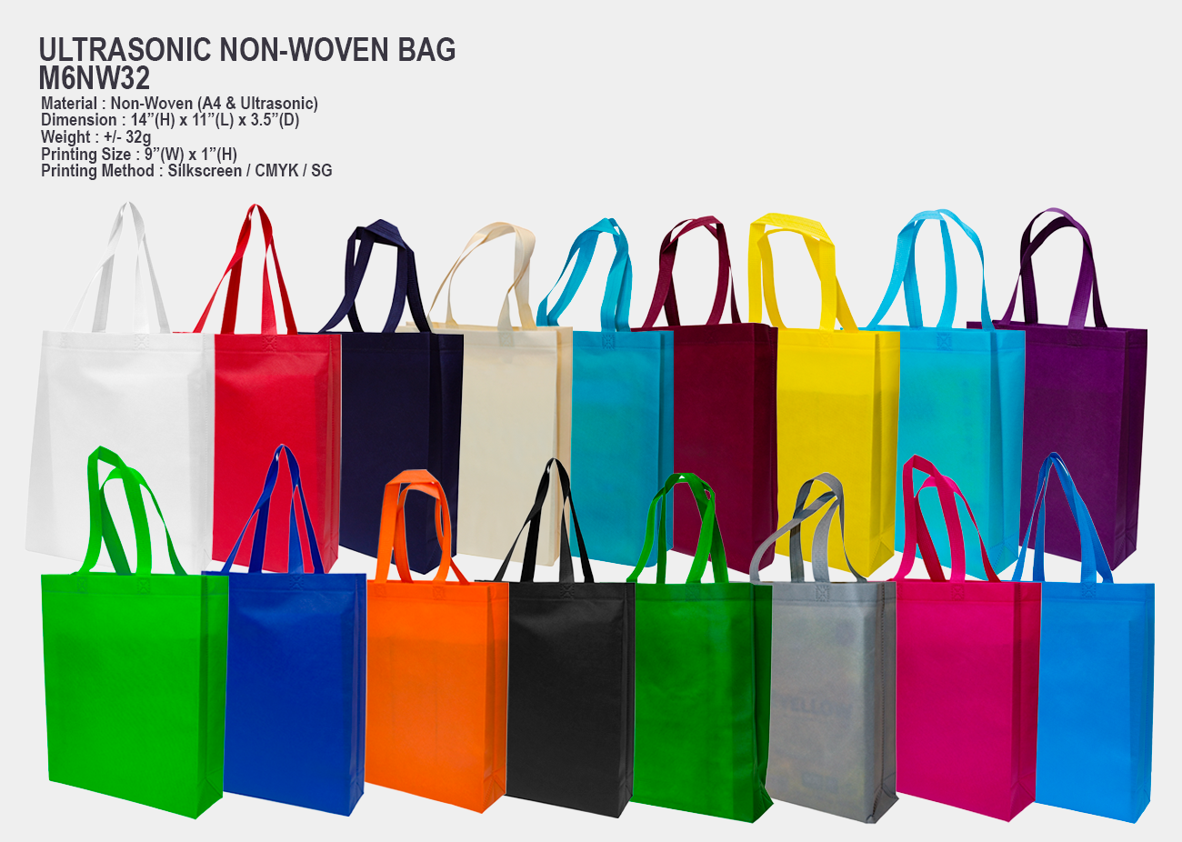 ULTRASONIC Non Woven Bag M6NW32<br> A4 Potrait