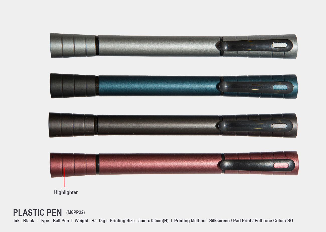 Plastic Pen M6PP22 <br> +/- 13g