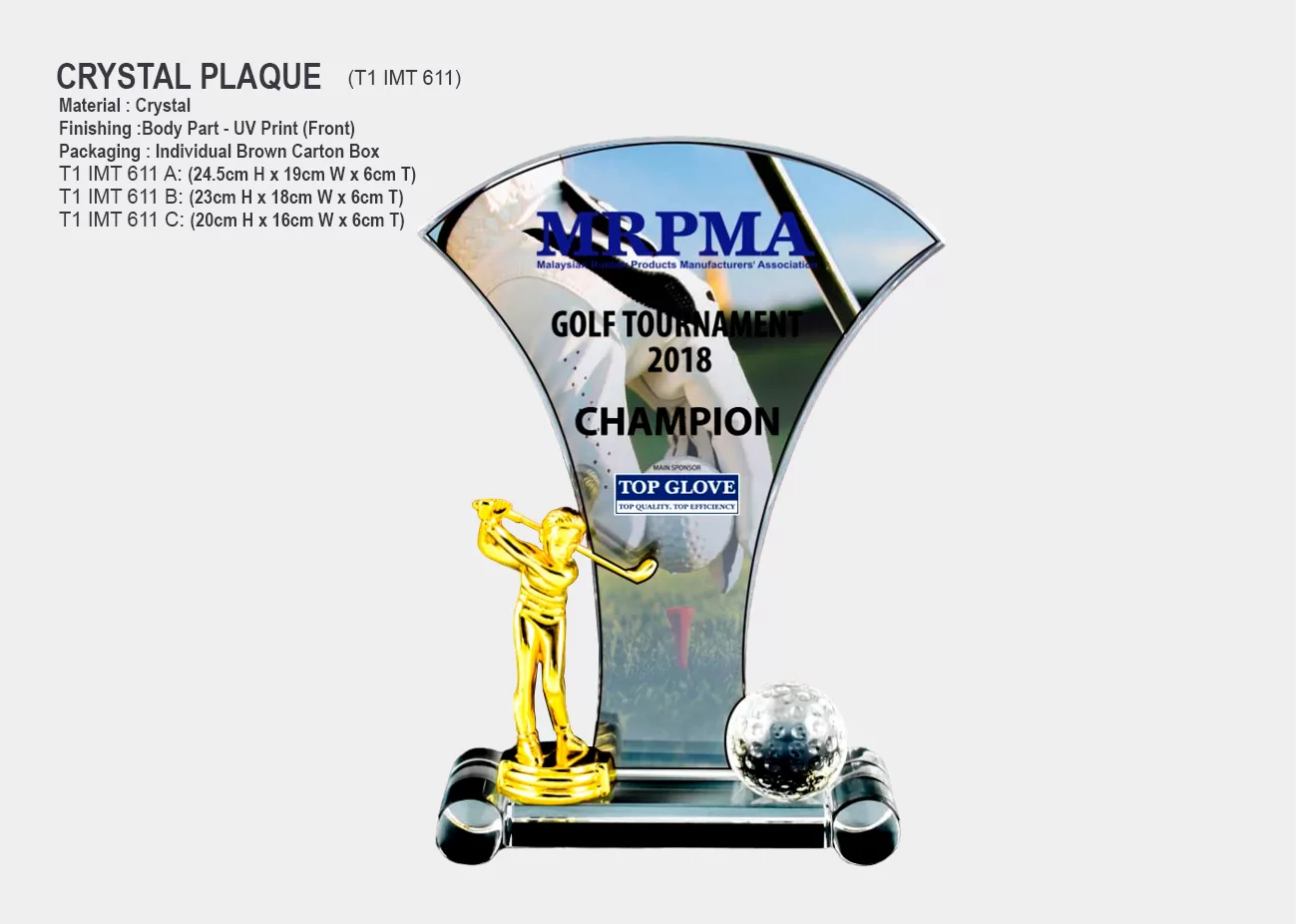 Golf Award Plaque