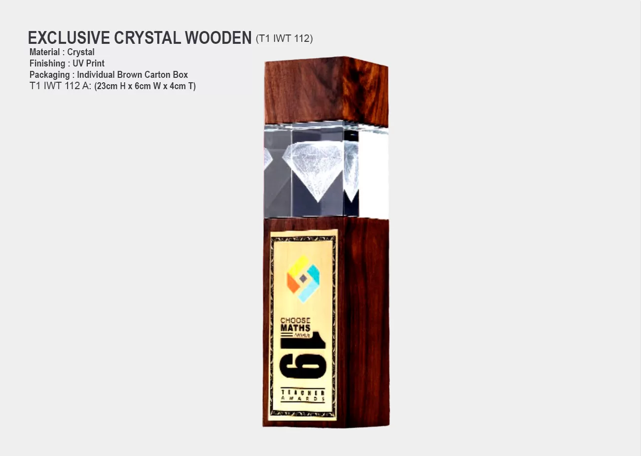 Crystal Wooden Trophy