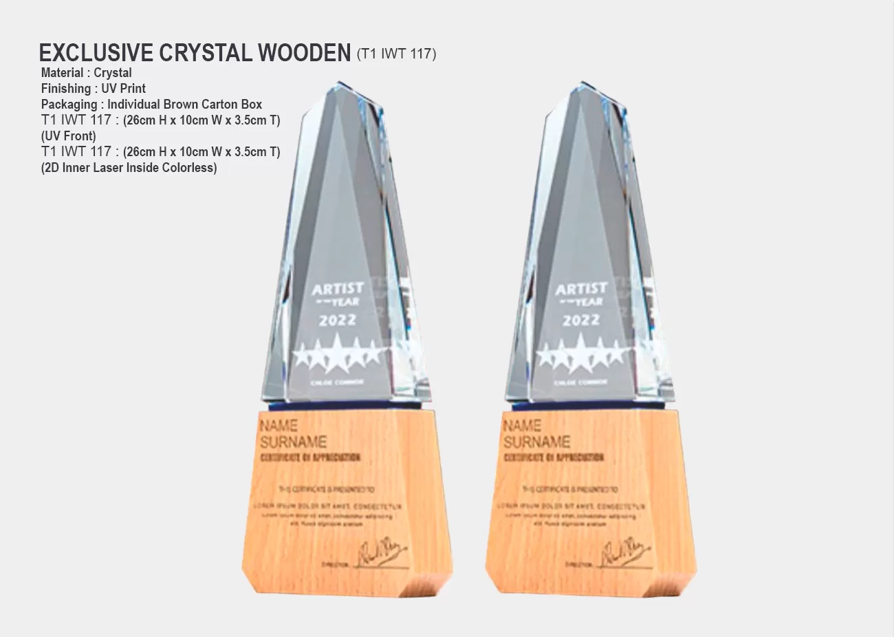 Crystal Trophy Award