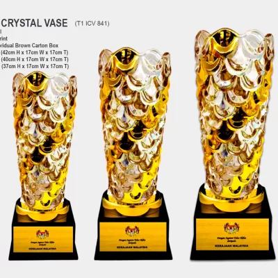 Crystal Golden Vase