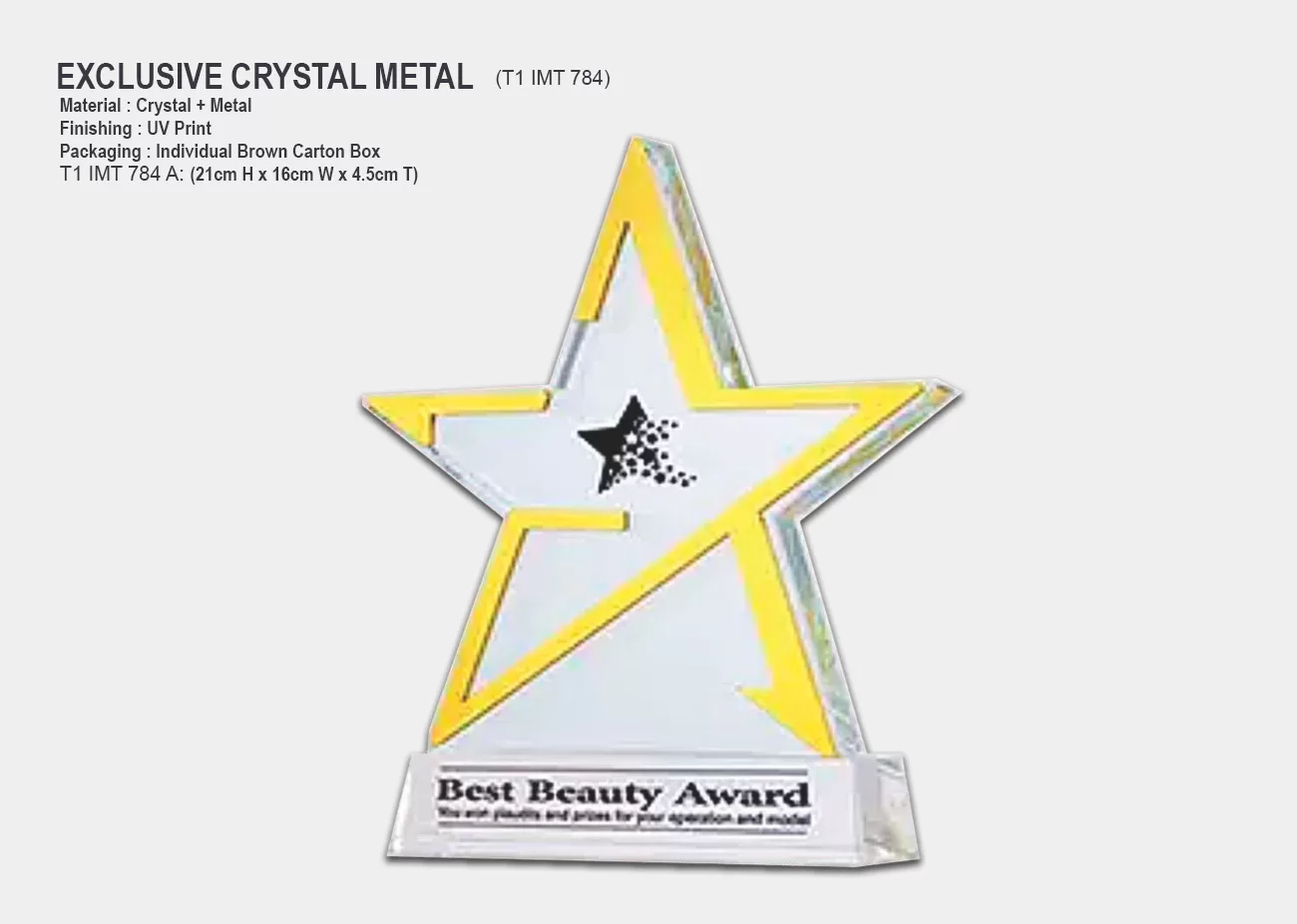 crystal trophy award