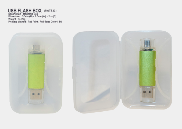 USB Flash Box M6TB33 5.5cm (H) x 8.5cm (W) x 2cm(D) - GiftMall