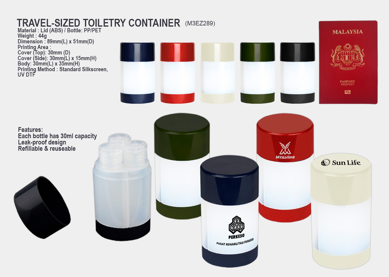 Travel-Sized Toiletry Container