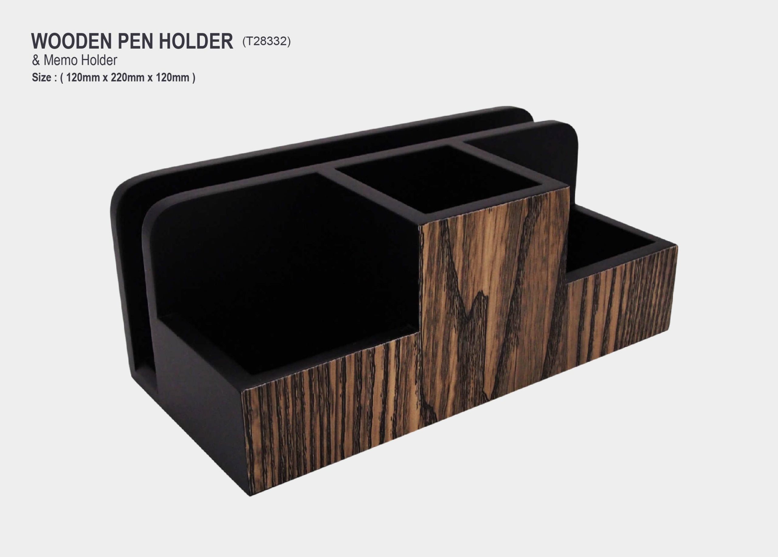 Wooden Pen Holder & Memo Holder