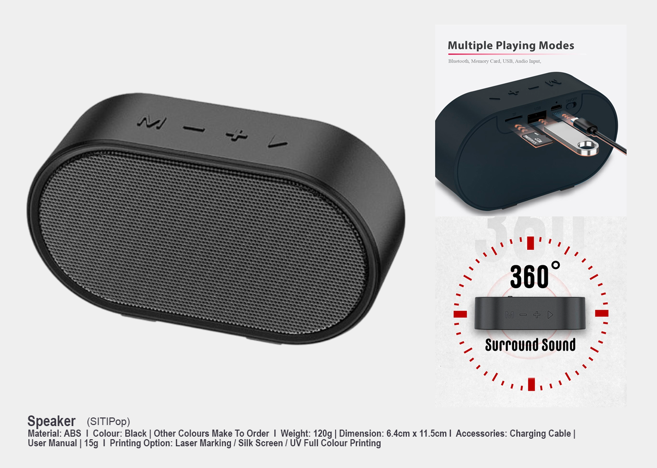 Bluetooth Speaker SITIPop <br> 6.4cm x 11.5cm
