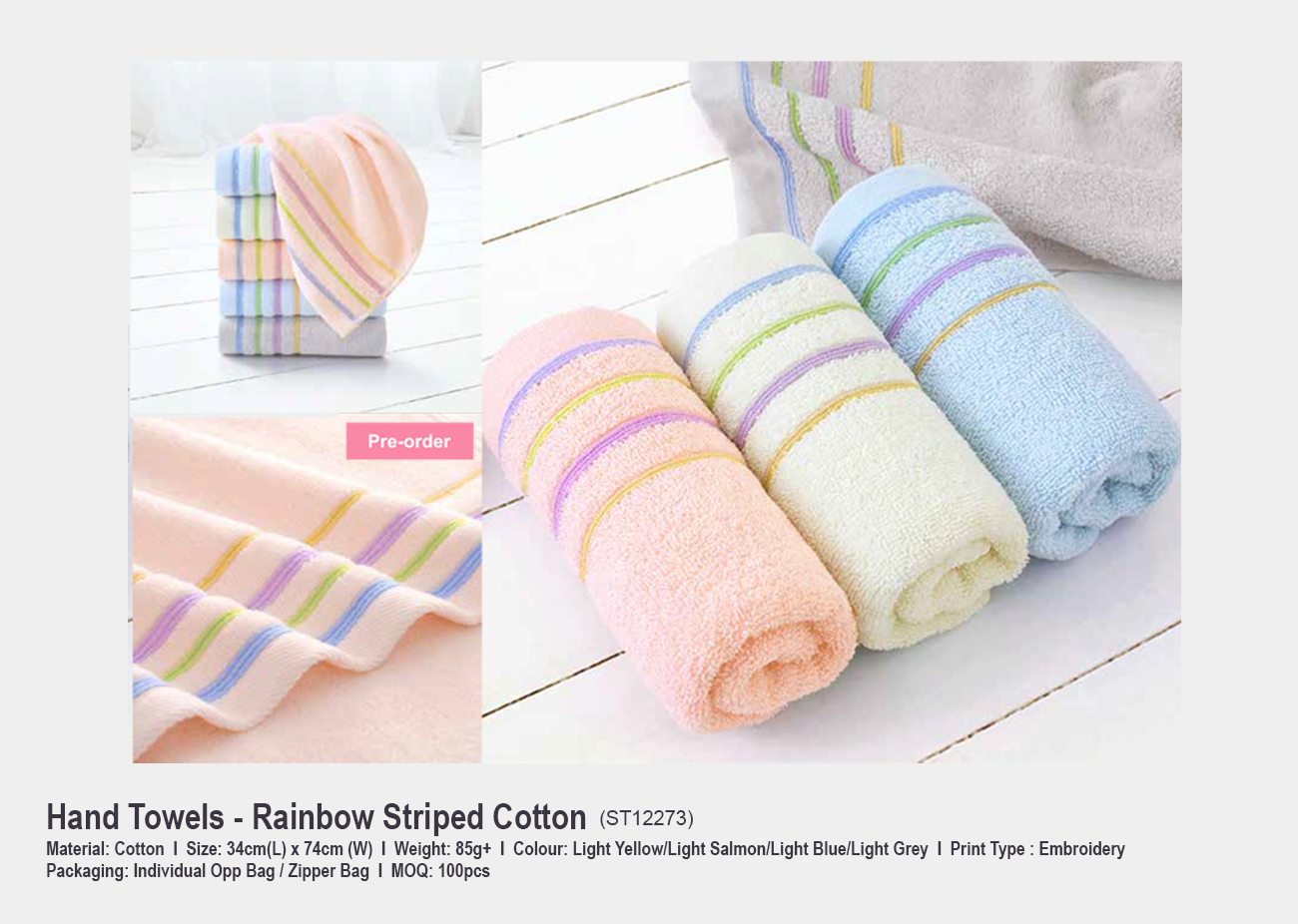 Hand Towel ST12273 <br> 34cm(L) x 74cm (W)
