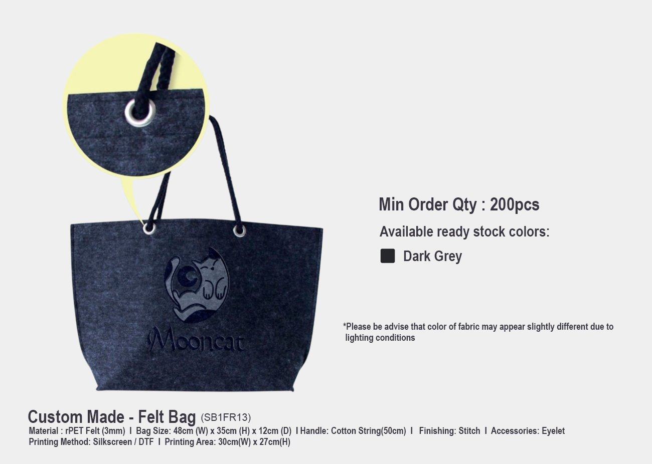 rPET Felt Document Bag SB1FR13 <br> A4 (Custom Made)
