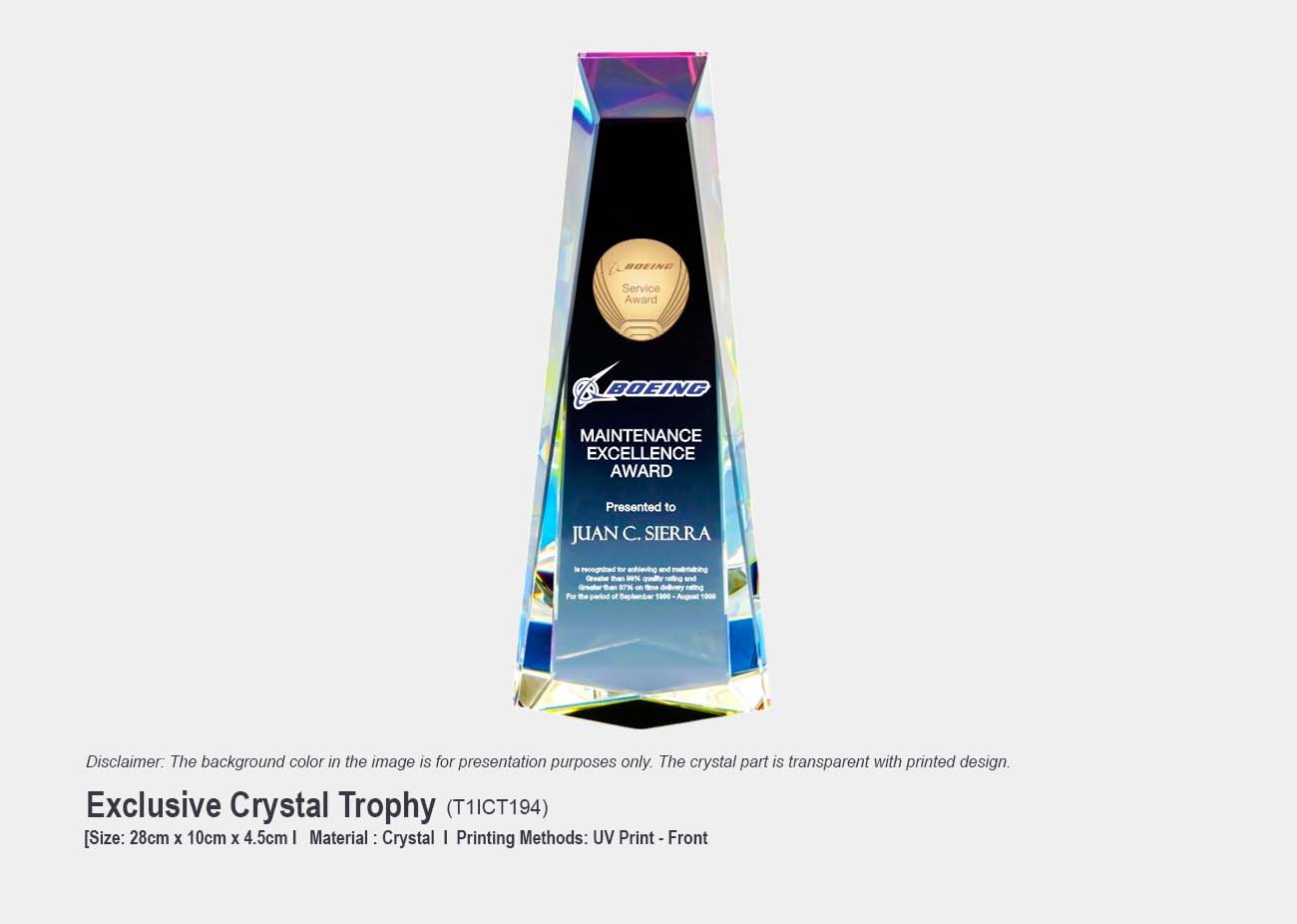 Exclusive Crystal Trophy T1ICT194