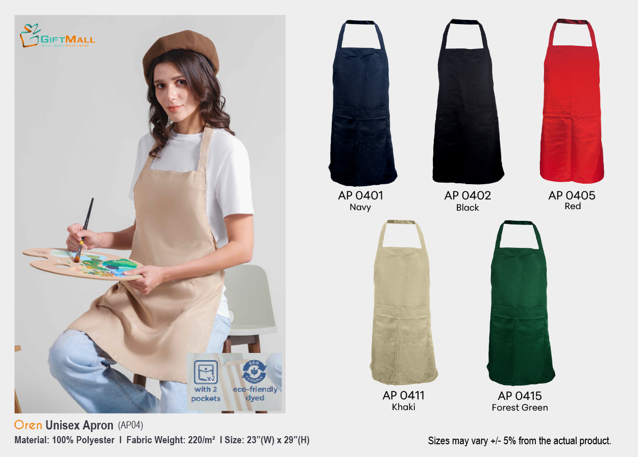 Oren Unisex Apron AP 04<br>23in(W) x 29in(H)