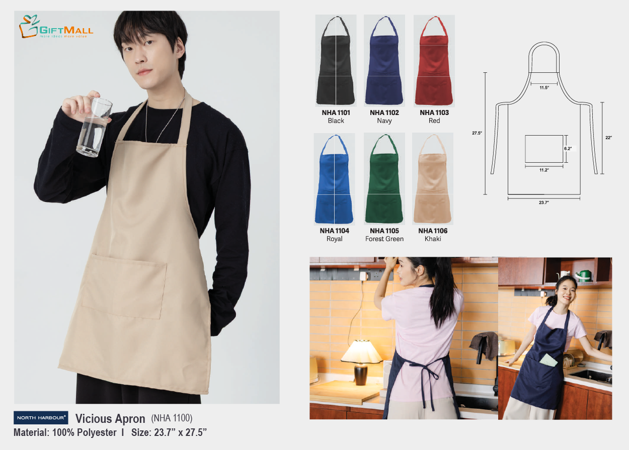 North Harbour<br>Apron NHA 1100<br>23.7in(W) x 27.5in(H)