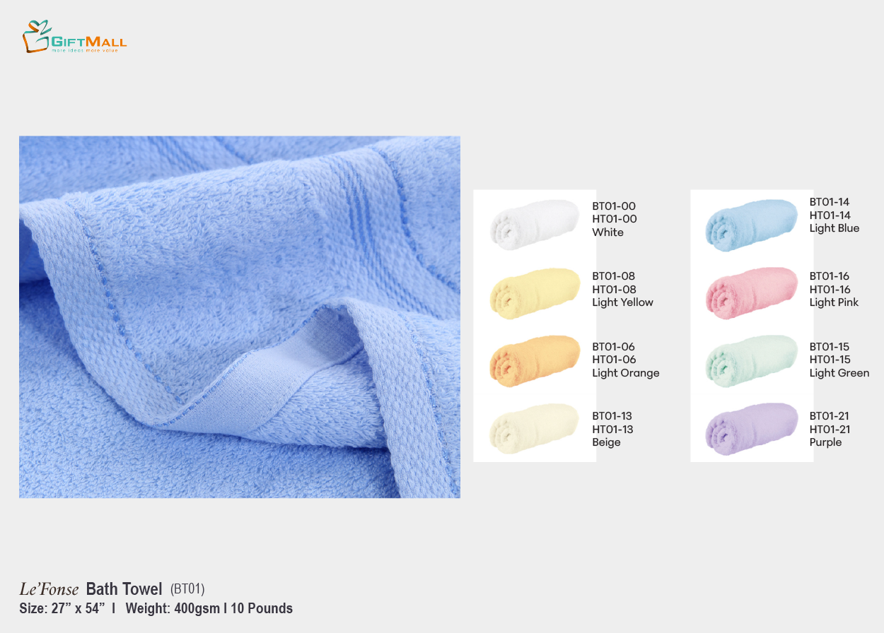 Le'fonse Bath Towel BT01 <br> 27in(W) x54in (L)