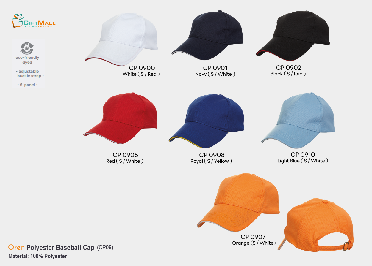 Oren CP09<br>Polyester Baseball Cap