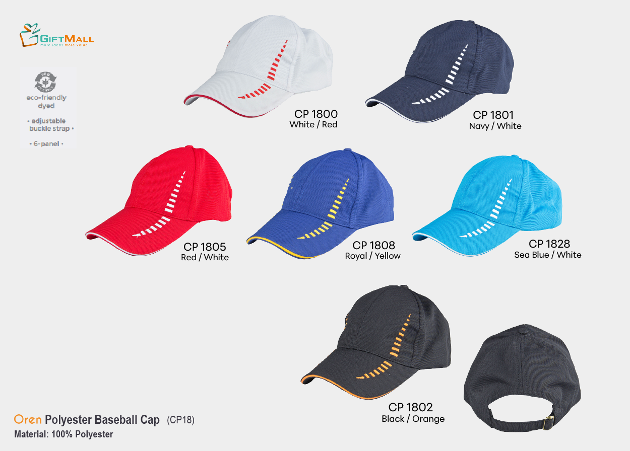 Oren CP18<br>Polyester Baseball Cap