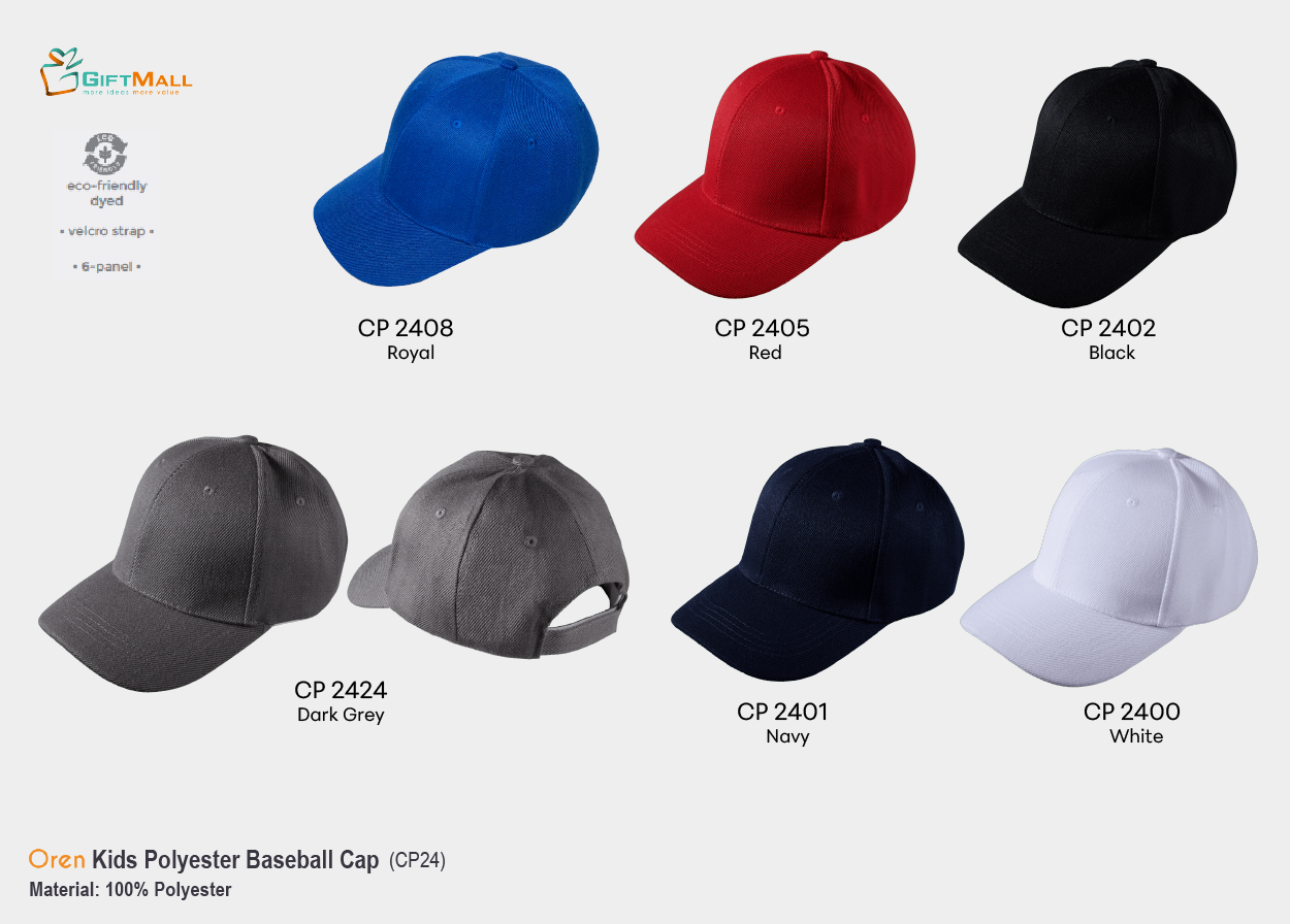 Oren CP24<br>Kids Polyester Baseball Cap
